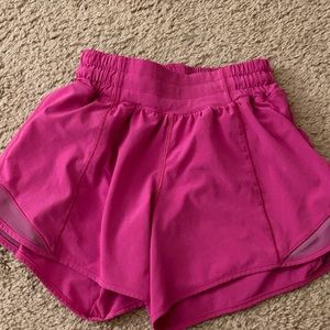 Sonic pink size 2 Lululemon 4” hottie hot shorts never worn